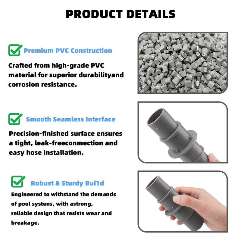 Pool Hose Adapter Connector Coupling 1-1/4" or 1-1/2" for Swimming Pool Vacuu... gallery