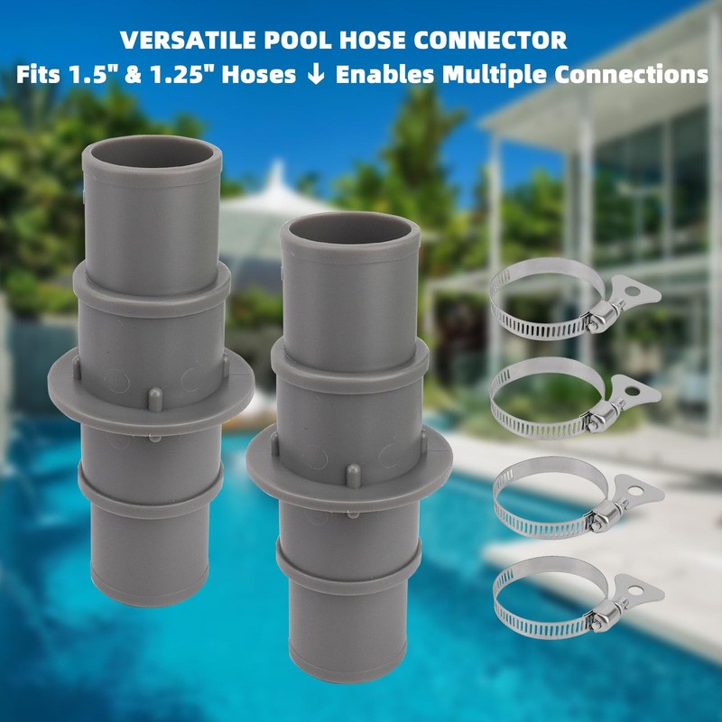Pool Hose Adapter Connector Coupling 1-1/4" or 1-1/2" for Swimming Pool Vacuu... gallery