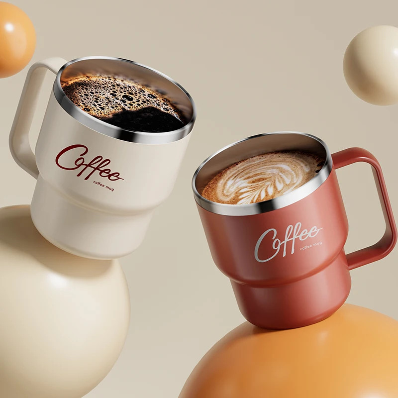 Stainless Steel Double Wall Thermal Coffee Cup Portable Travel Mug Milk, coffee gallery