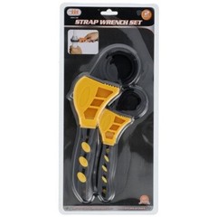 2pc Strap Wrench Adjustable Hand Tighten Loosen Lid Wrenches Plumbing Set 84730