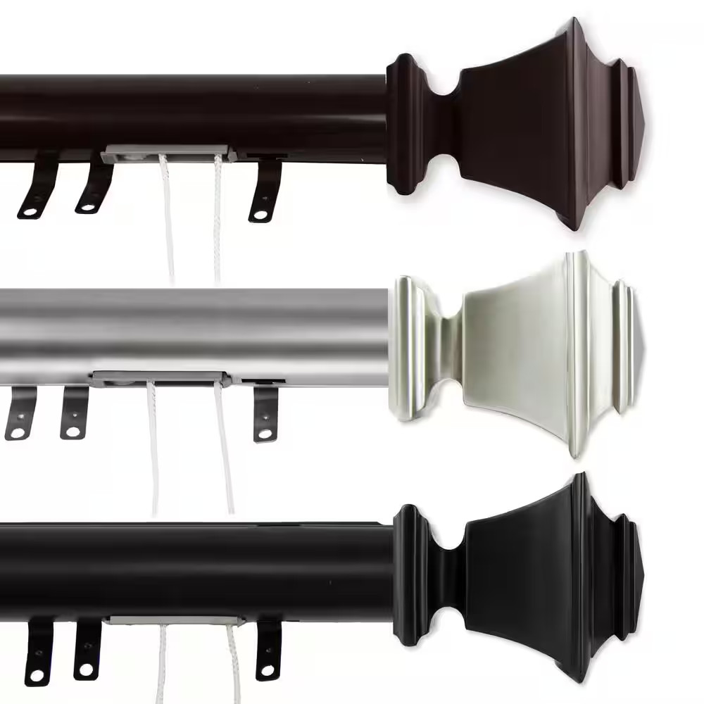 30 In. - 48 In. Bach Decorative Traverse Rod with Sliders in Satin Nickel gallery