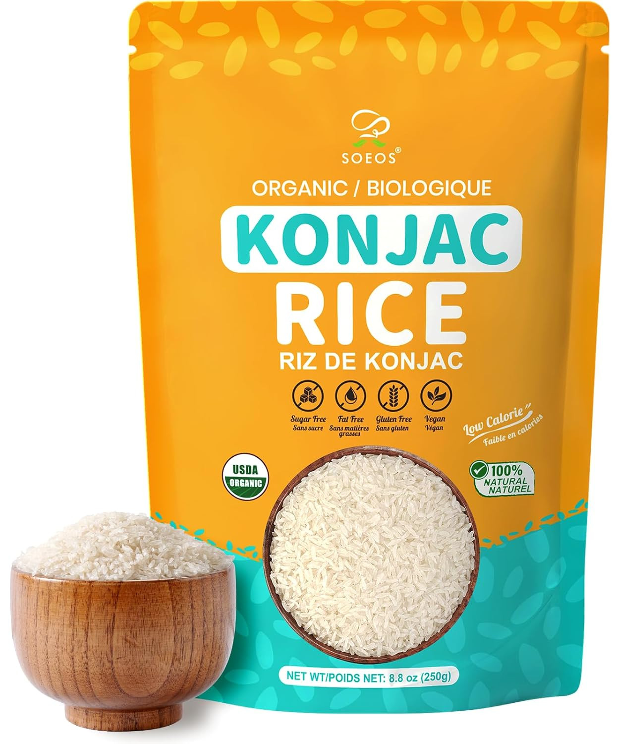 Soeos Organic Konjac Rice, Dried Shirataki Rice, 8.8Oz (250G), Gluten Free, Plan gallery