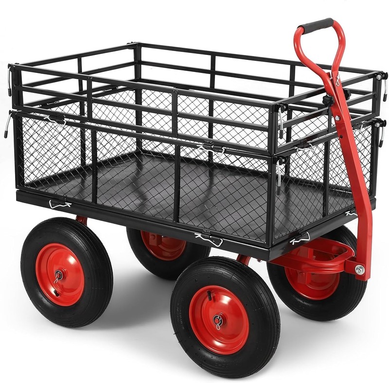 Heavy Duty Pullable Garden Utility Wagon Yard Cart 1400 lbs w/10" Tires for Lawn gallery