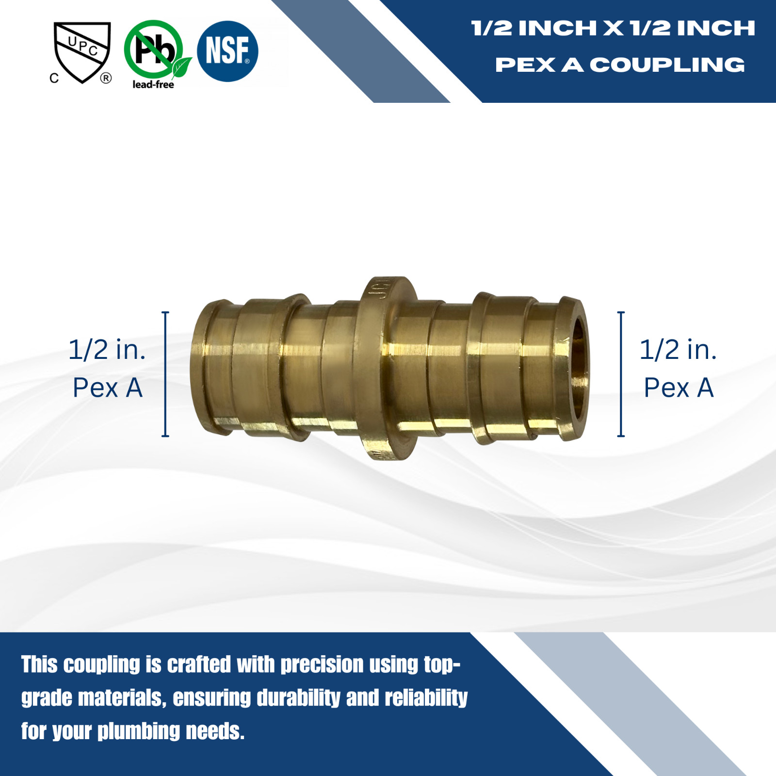 25 Pc 1/2" Pex A Coupling, 1/2 Expansion Coupling, for Uponor (Wirsbo, 29-3-4=25 gallery