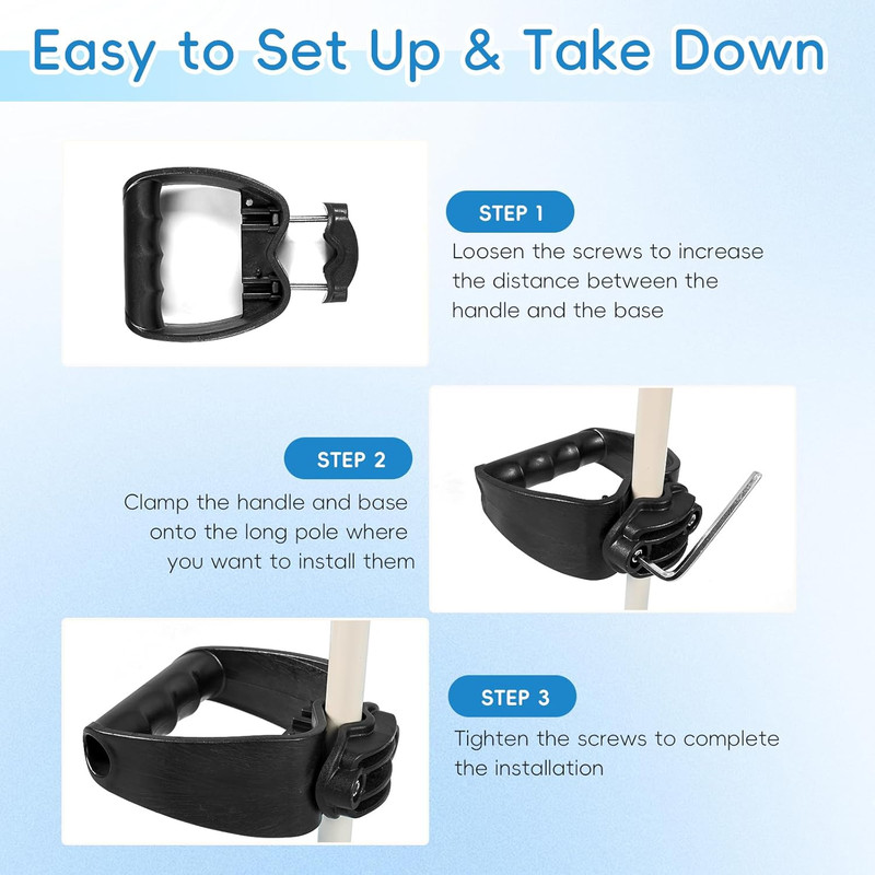 Ergonomic Back-Saving Tool Handle Attachment, Labor-Saving Grip for Long Tools gallery