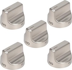 W11239985 Gas Stove Knobs (5PCS) Replace W11032553 Control Knob, Compatible with
