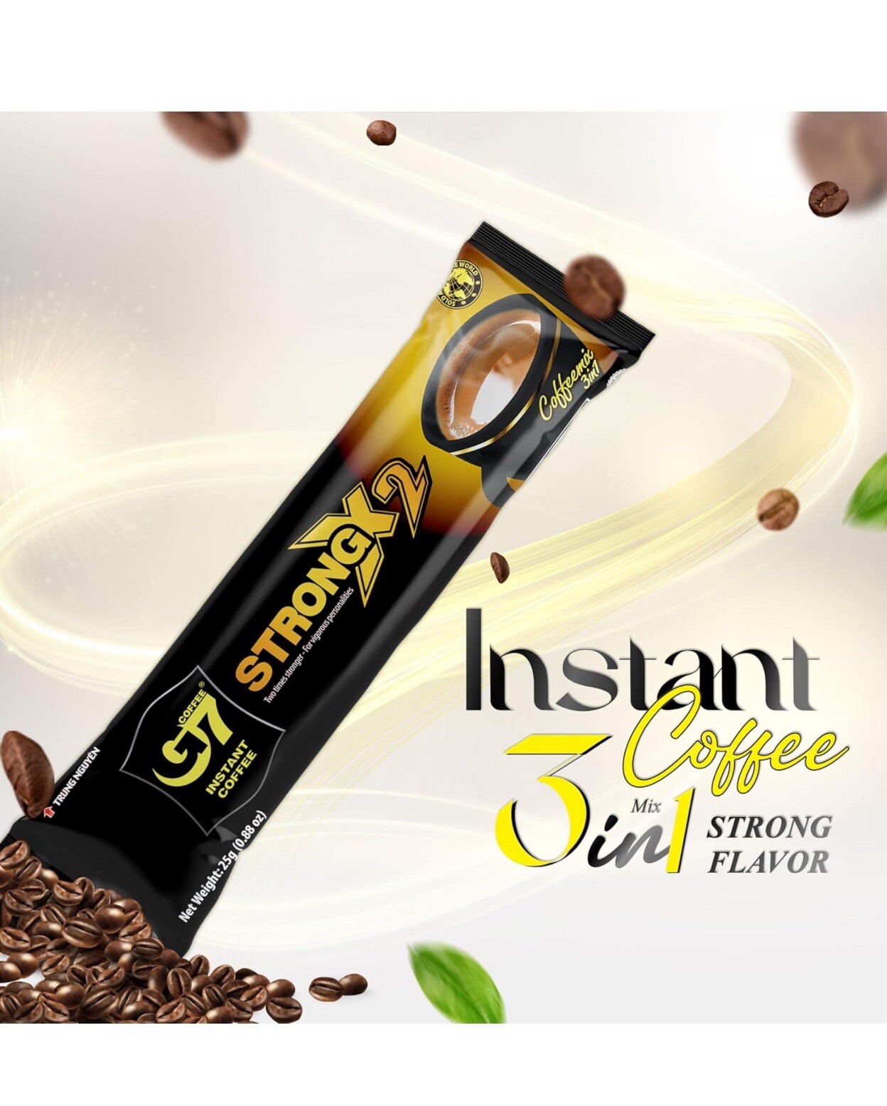 — G7 Strong X2 3 in 1 Instant Coffee — Roasted Ground Coffee Blend w/Non-dair... gallery