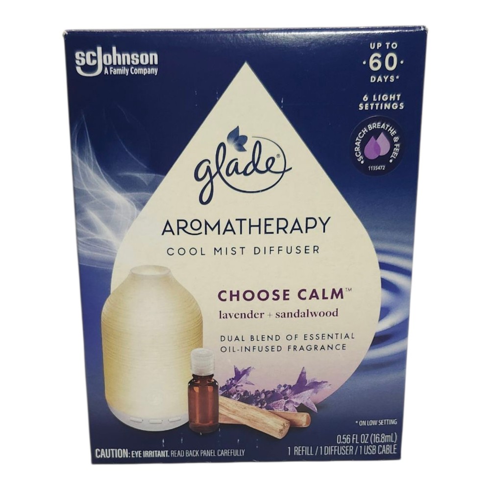 Glade Aromatherapy Diffuser & Essential Oil, Air Freshener for Home, Choose Calm