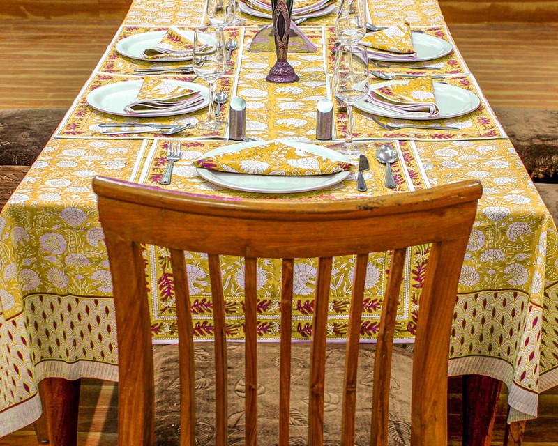 Hand Block Printed Table Cloth Dining Table Cover Cotton Table Linen gallery