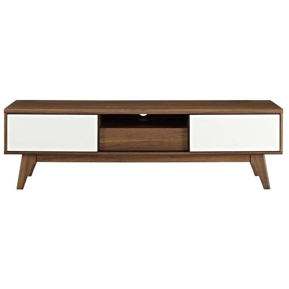 Modway Envision 59" Particleboard TV Stand for TVs up to 65" in Walnut/White gallery