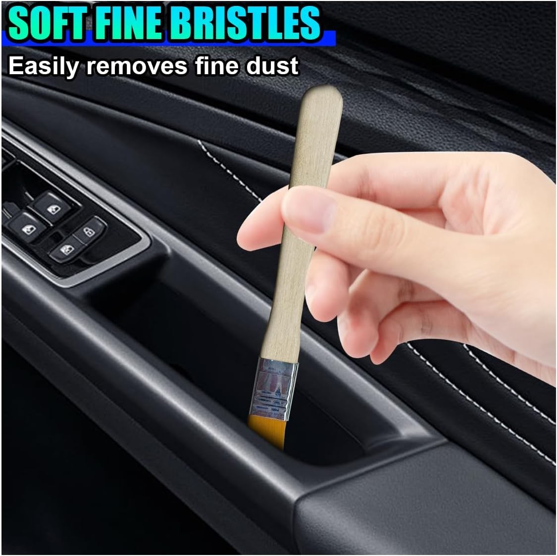 10PCS Car Detailing Brush Kit, Nylon Anti-Static Car Interior Cleaning Tools, Po gallery