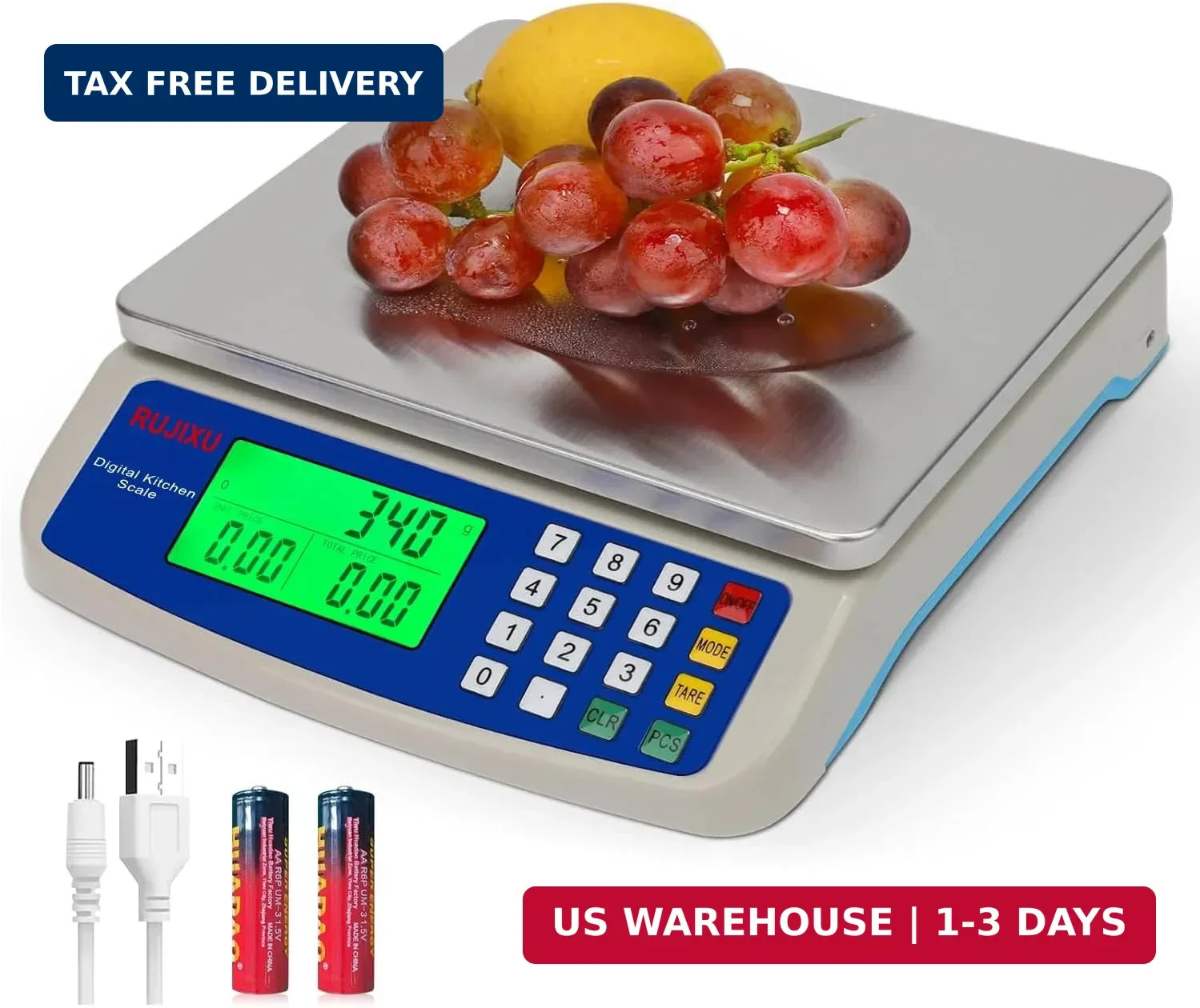 Large Digital Kitchen Scale 30KG Commercial Food Scale 66LB for Baking Bread Mea gallery