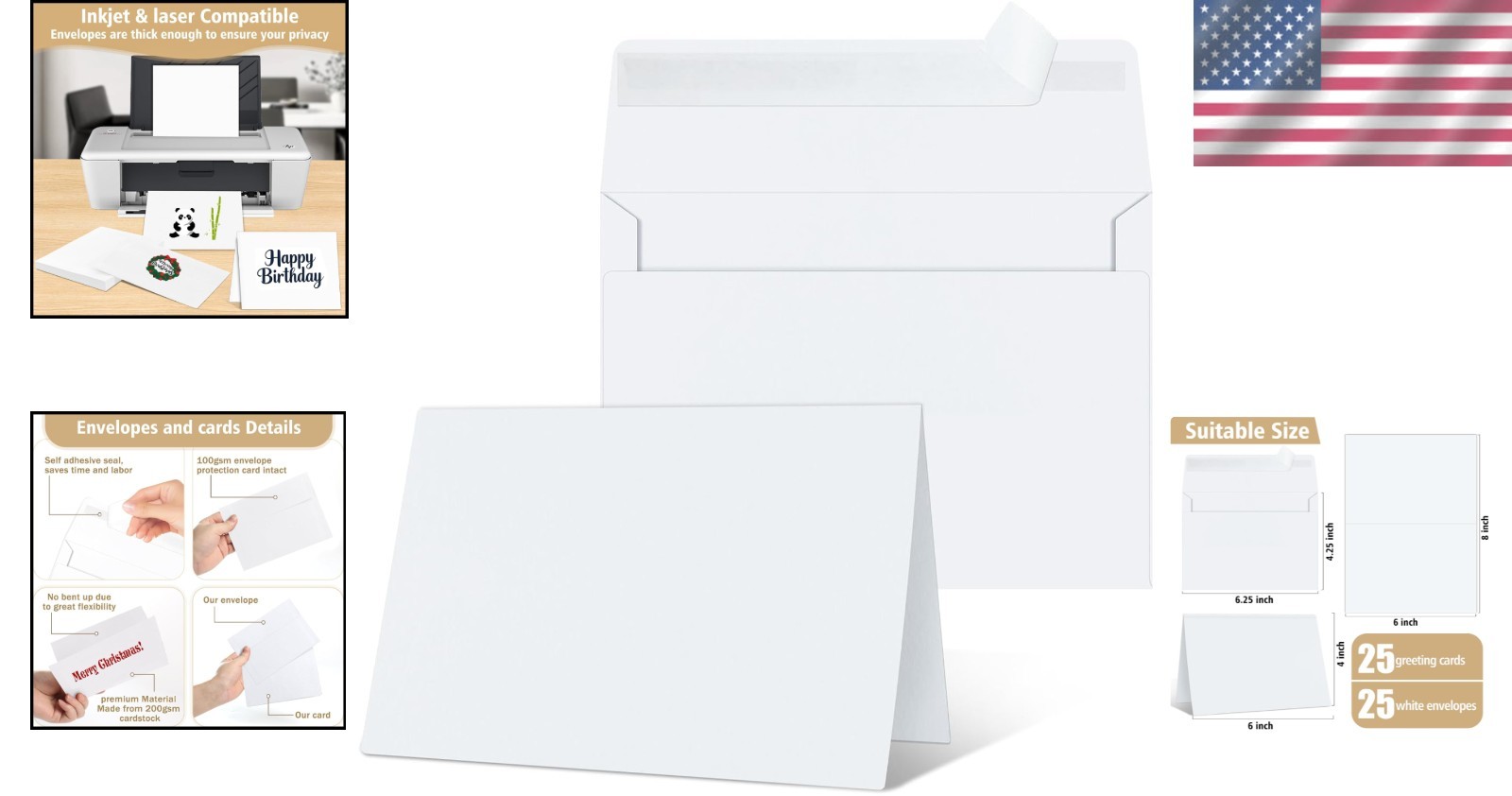 Blank Cards and Envelopes 4x6, 25 Pack White Invitation Cardstock with Envelopes gallery