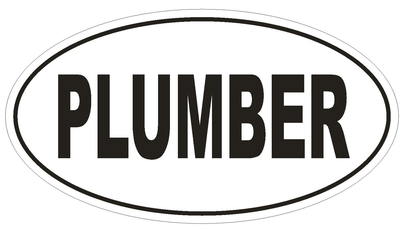 PLUMBER Oval Bumper Sticker or Helmet Sticker D1800 Euro Oval gallery