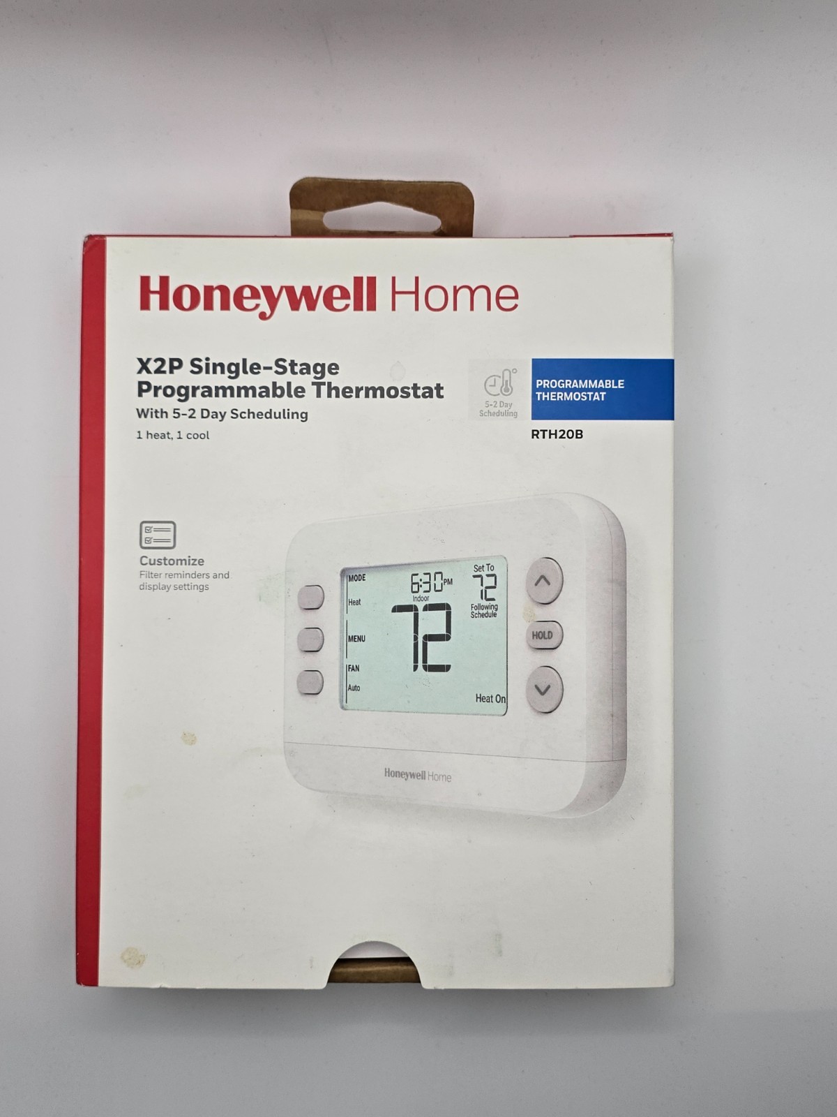 Honeywell Home X2P Programmable Thermostat, Single-Stage, 1 Heat/1 Cool gallery