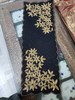 Handcrafted Beaded Table Runner Gold 36 Centerpiece Gold Floral Black 13 gallery