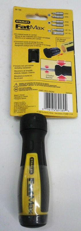 Stanley 69-189 FatMax Multi-Bit Ratcheting Screwdriver 6-In-1 Drive 8-3/4" OAL gallery