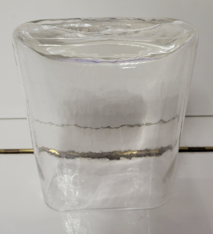 RECTANGULAR CLEAR GLASS VASE ROUNDED EDGES 6.25 BY 5.5 BY 3 INCHES gallery