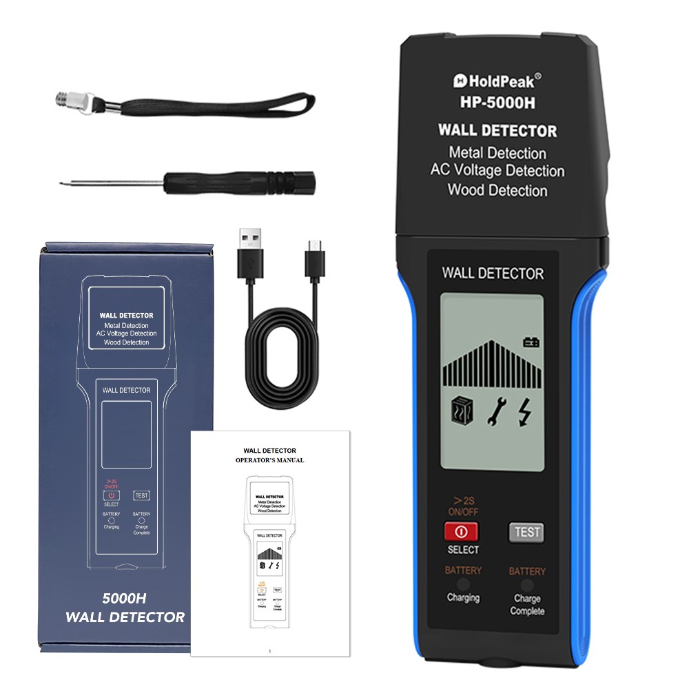 Stud Finder Wall Scanner LCD Display Detector for Wood AC Wire Metal Pipe 5–10cm gallery