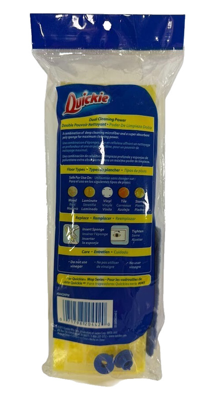 2X Quickie Clean Squeeze Microfiber Sponge Mop Refill Replace Type S 045HPM #045 gallery