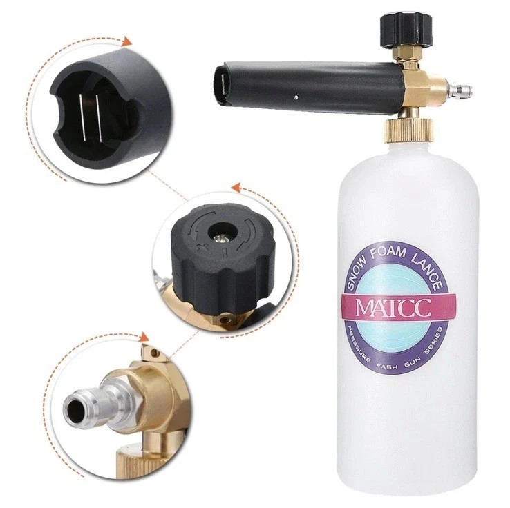 Lanza de Espuma / Foam Cannon con Conector Rápido 1/4 y Botella (0,22 Gal) gallery