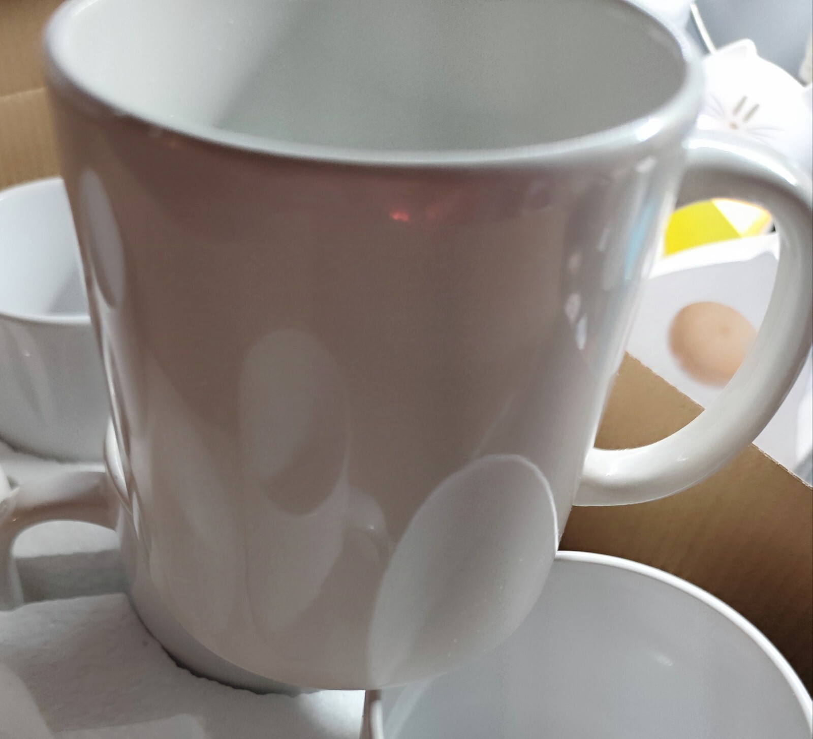 15.8oz White Ceramic Sublimation Mugs 6pk by Happy gallery