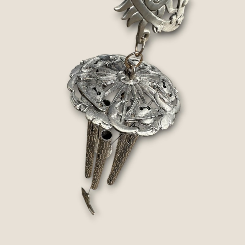 Celestial Sun Moon Star Wind Chime Suncatcher Mobile Silver Tone Metal Decor gallery
