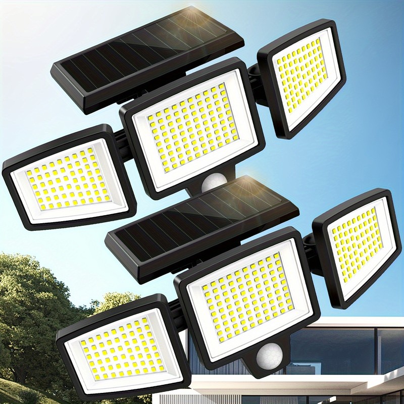 2 Pack LED Motion Sensor Solar Lights Outdoor IP44 Waterproof Security Lamp US gallery