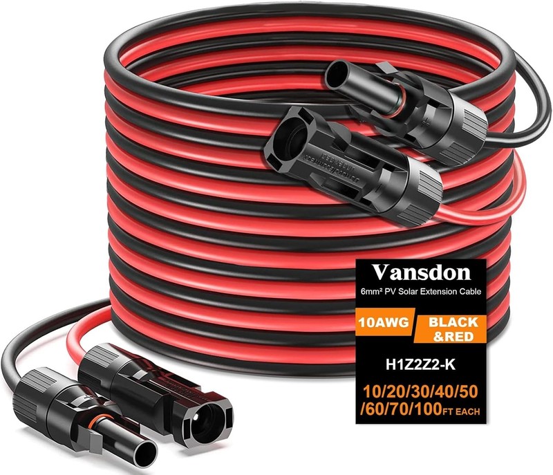 High-Efficiency 100FT Double 10AWG Solar Extension Cable for RV and PV Systems gallery