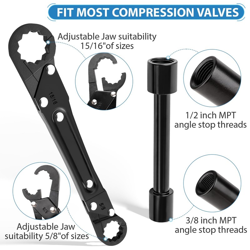 Plumbing Tools, Angle Stop Removal Tool with compression sleeve puller tool 1... gallery