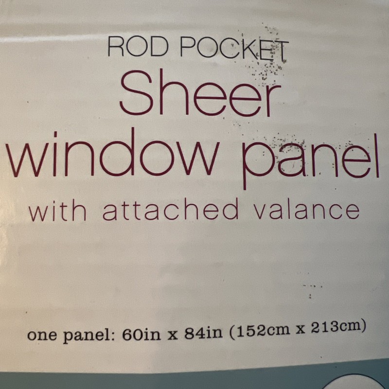 Window Sheer Panel - Solid Rod Pocket - 84" L x 60" W Lot of 2 gallery