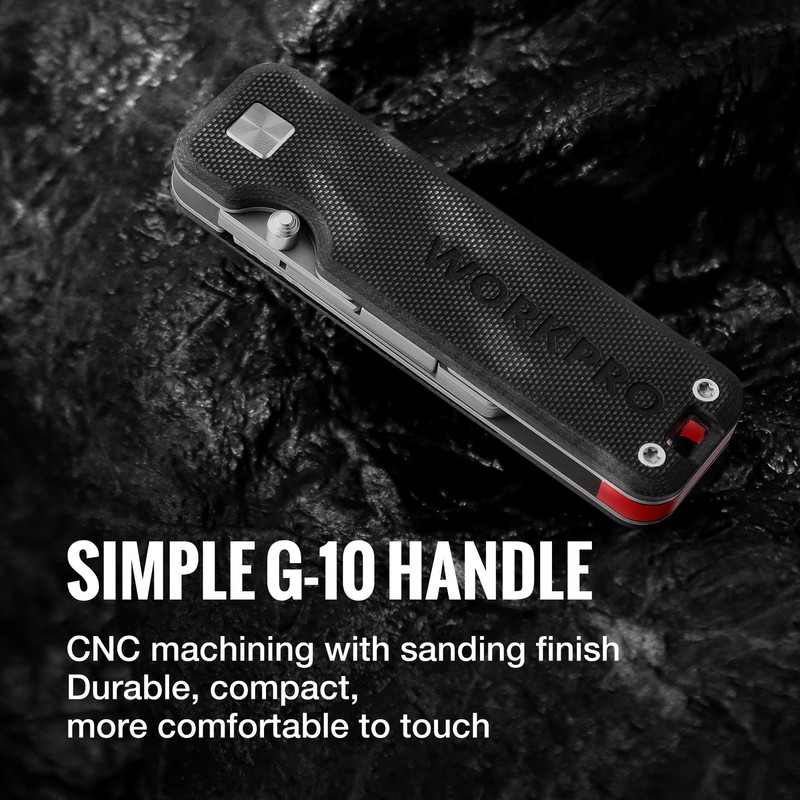 Premium TitaniumUtility Knife CNC Unibody G-10Handle Folding Box Cutter10 Blades gallery