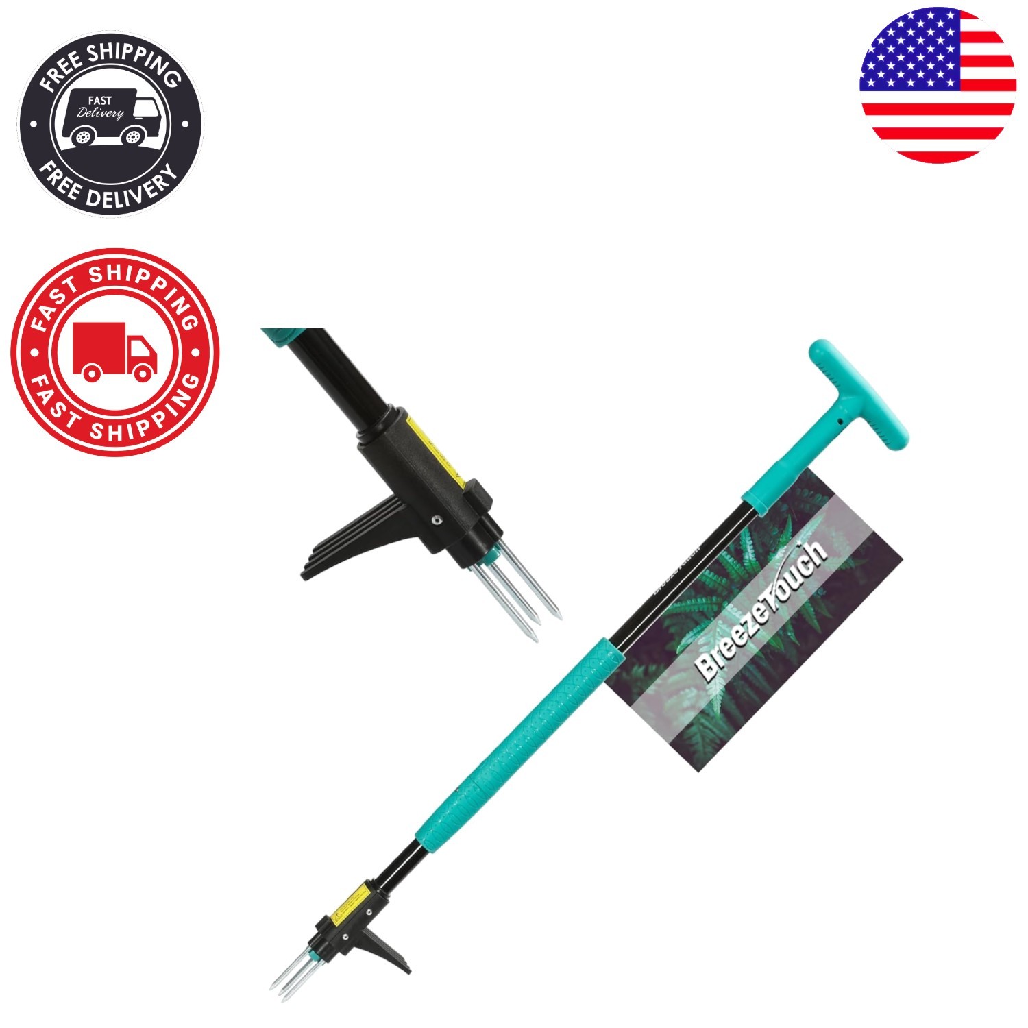 Ergonomic 39-Inch Weed Pulling Tool - Durable 3-Claw Design for Quick Weeding gallery