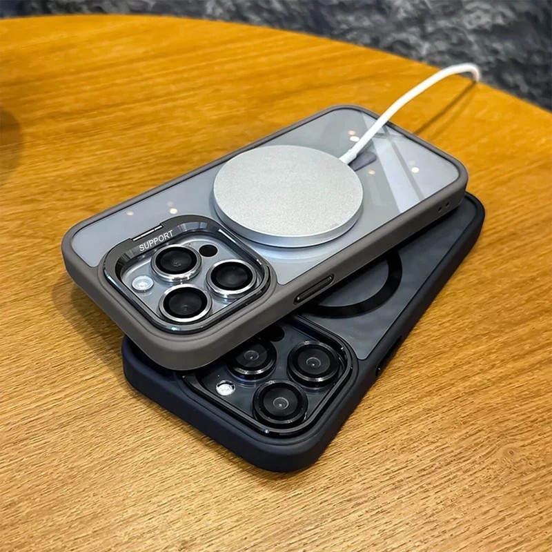 Camera Stand Mag Safe Case For iPhone 17 Pro Max 16 15 14 Plus 13 Lens Protector gallery