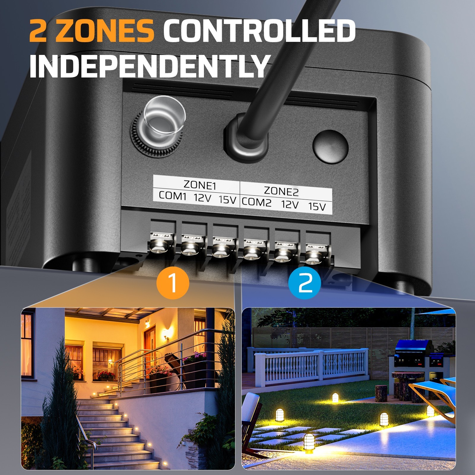 300W Low Voltage Landscape Transformer WiFi with 2 Zones, 120V AC to 12/15V AC gallery