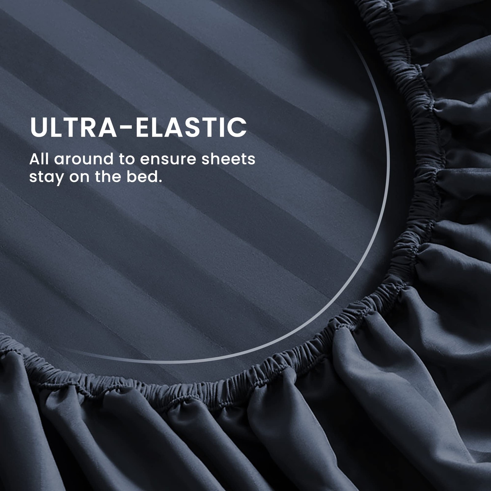 SLEEP ZONE King Cooling Sheet Set 4 Piece Navy Blue Deep Pocket gallery
