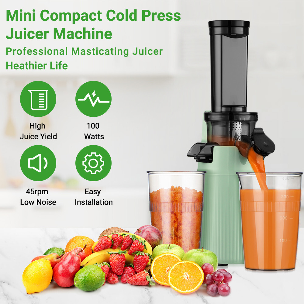 Compact Slow Juicer Machine Electric Juicer Cold Press Squeezer Vegetable 800ML gallery