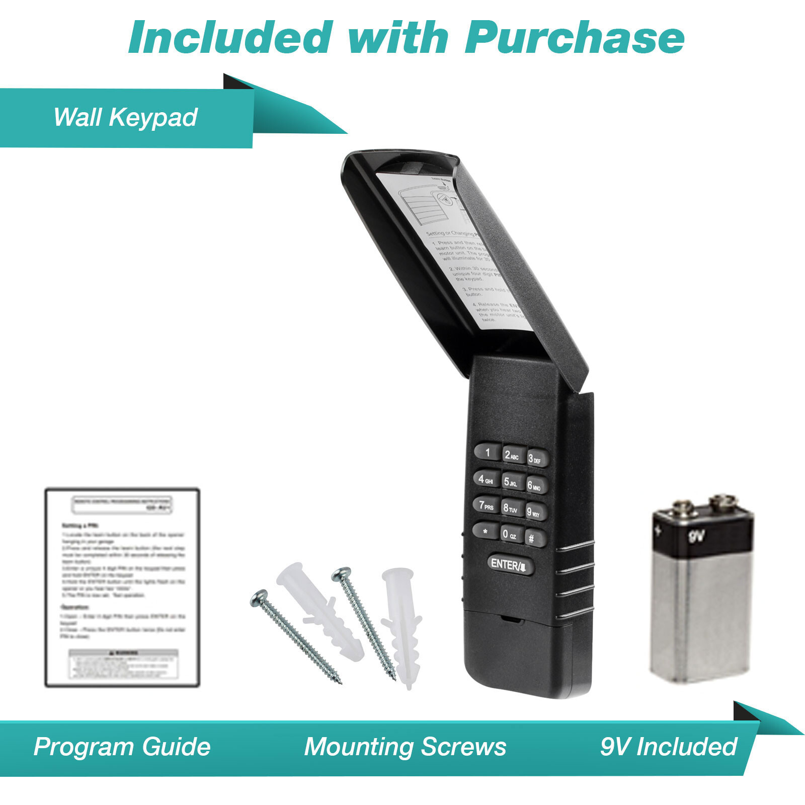For LiftMaster 877 Wireless Garage Door Keyless Entry Keypad Yellow Learn Black gallery