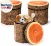 3 Pack Tree Stump Storage Stools, 12 X 12 Inches Folding Stool Ottoman with Foam gallery