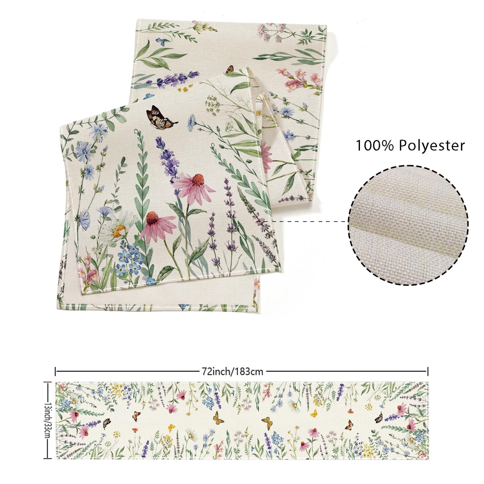 Spring Decorations for Home,Daisy Eucalyptus Lavender Floral Leaves Summer Ta... gallery