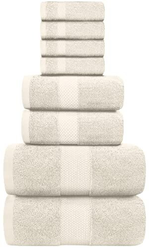 Towel Set Ivory - Soft Cotton 2/Bath / 2Hand 4/Wash 8 Piece Luxury gallery