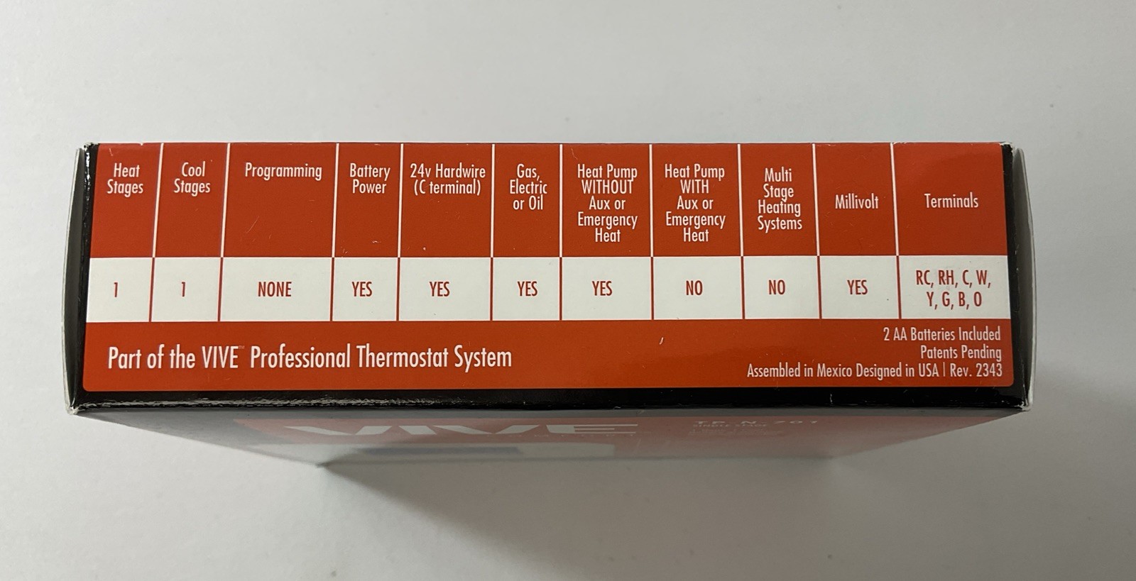 VIVE Comfort TP-N-701 Non-Programmable Thermostat (1 Heat 1 Cool) single stage gallery