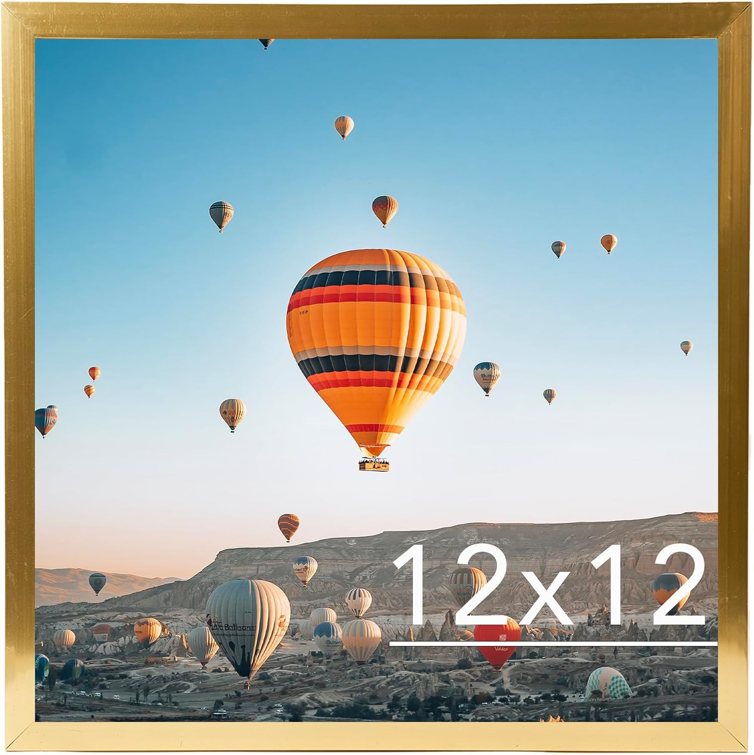 12x12 inch Picture Frame Horizontal and Vertical Formats for Wall Hanging, Gold gallery
