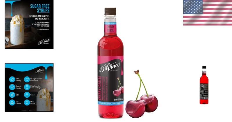 Keto-Friendly Sugar-Free Cherry Syrup - 25.4 Fl Oz for Flavor without Sugar gallery
