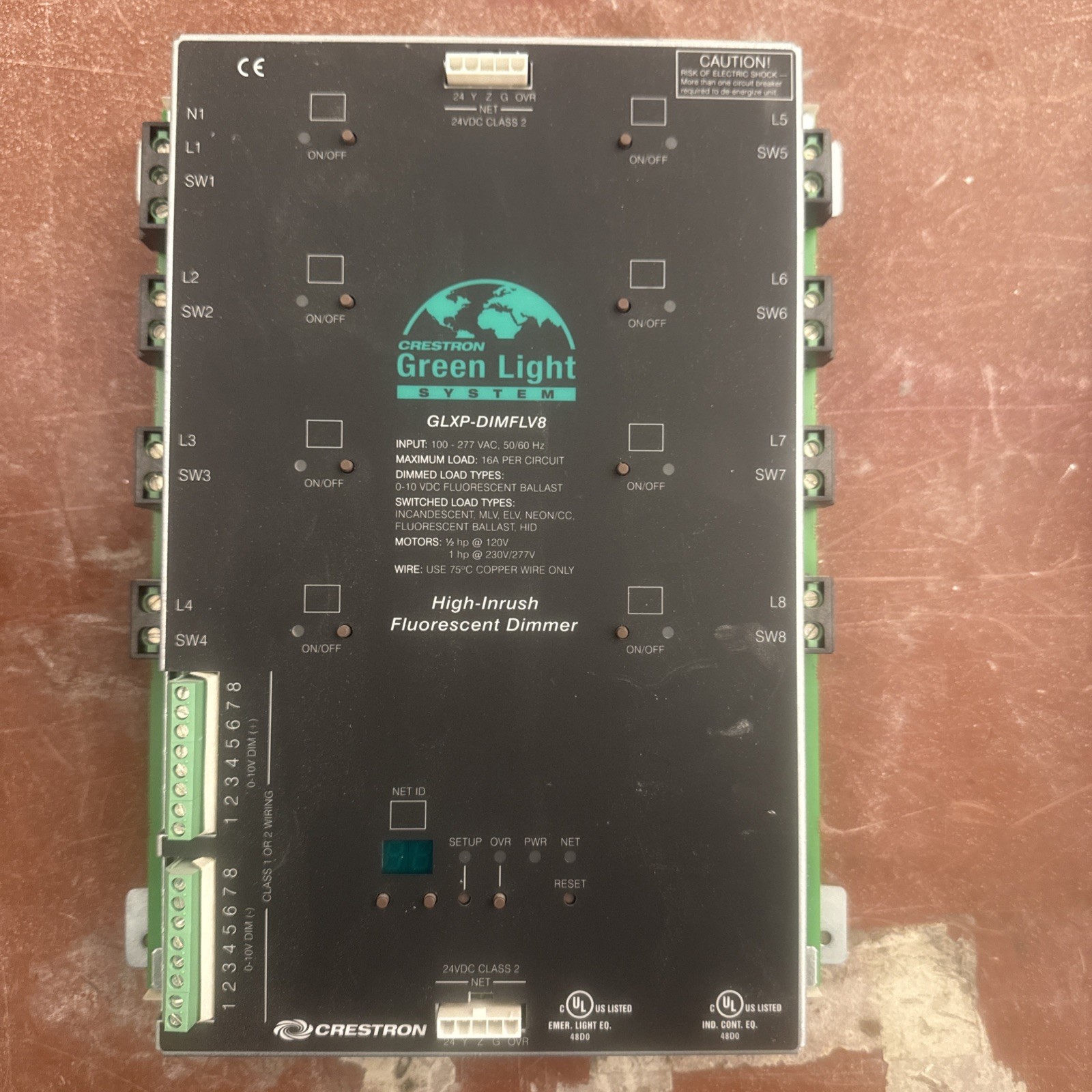 Crestron High Inrush Fluorescent Dimmer 100-277V 8P GLX-Dimflv8 Panel 🔥 gallery