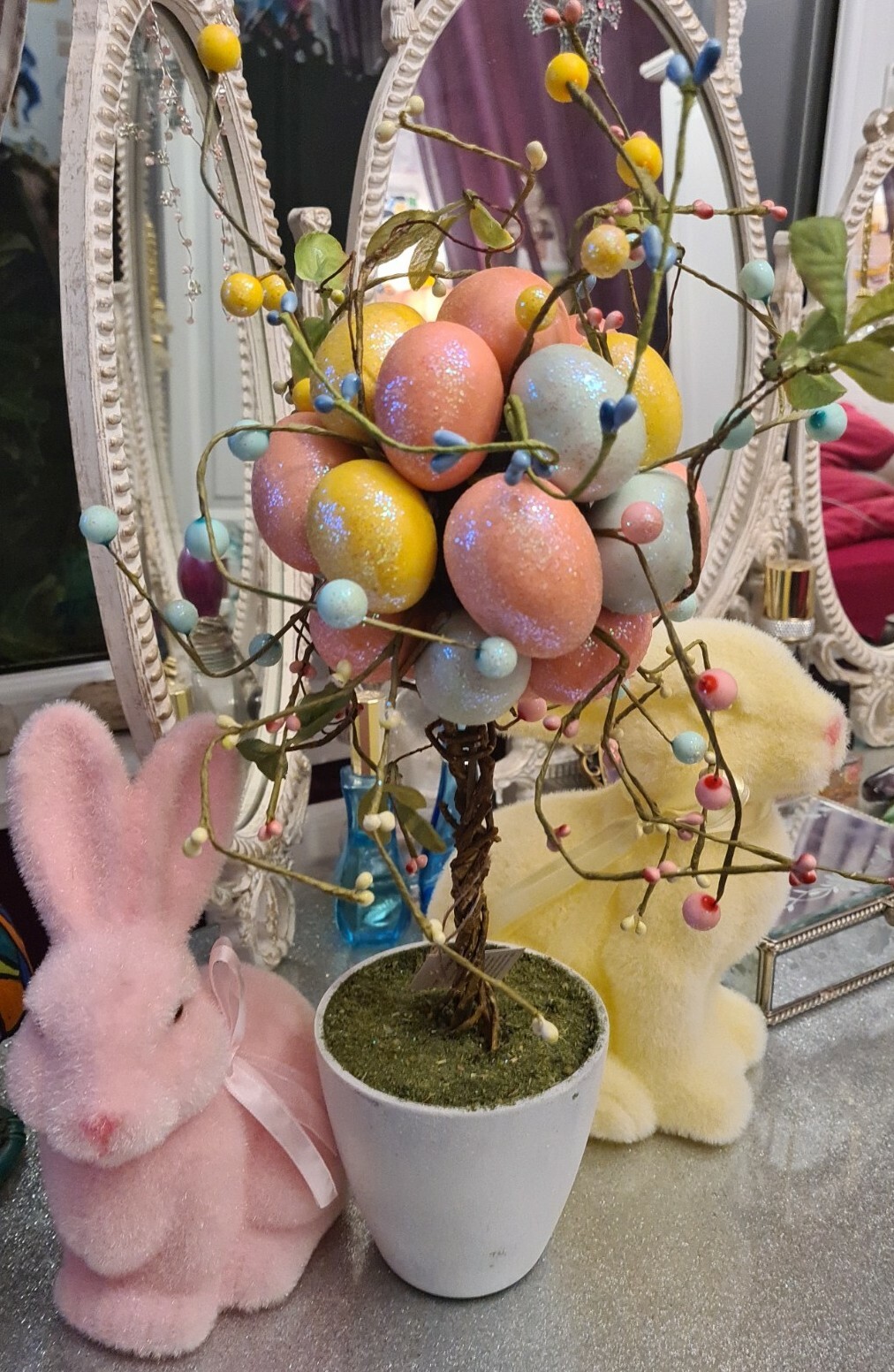 Tk Maxx Easter Spring Rare Egg Blue Green Yellow Plant Tree New Decoration gallery