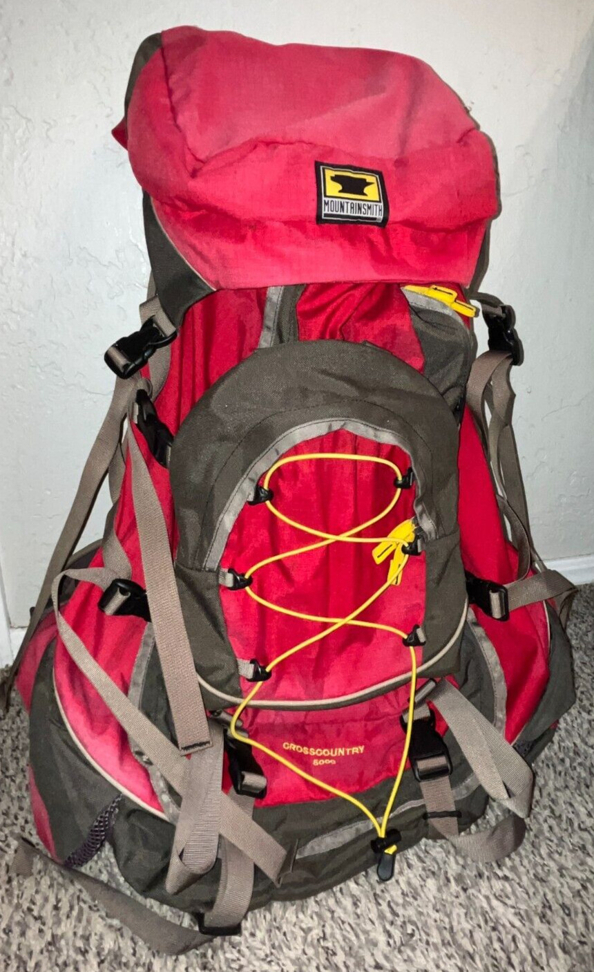 Mountainsmith Cross Country 6000 Large Backpack Belted Padded Internal Frame Red
