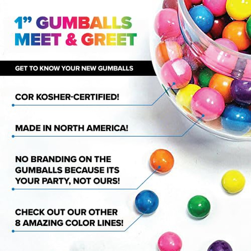 - Assorted Gumballs - 1 Inch - Approximately 113 per 2Lb Bag - Bulk Assorted Can gallery