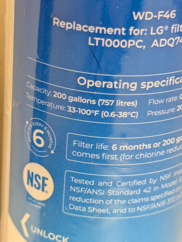 2 Pack Waterdrop Replacement Refrigerator Water Filter WD-F46 for LG gallery