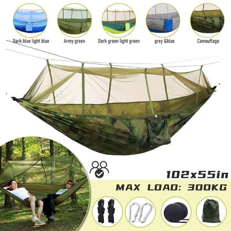 Camping Double Hammock with Mosquito Net Nylon Tent Hanging Bed Air Swing Chair~ gallery